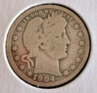 1904-O Barber Quarter G/VG Nice Rims both sides New Orleans 90% Silver