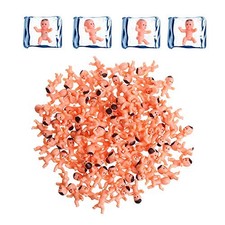 CCINEE 120 Pieces Mini Plastic Babies for Baby Shower Games, 1 Small, Orange