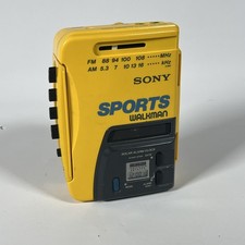 Vintage Sony Yellow Sports Walkman WM-AF58 Radio Cassette Player READ
