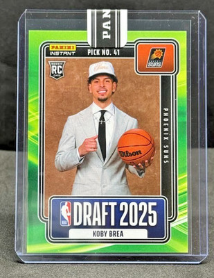 Koby Brea RC 2025 Panini Instant NBA Draft Night #32 GREEN #4/5 Suns Rookie