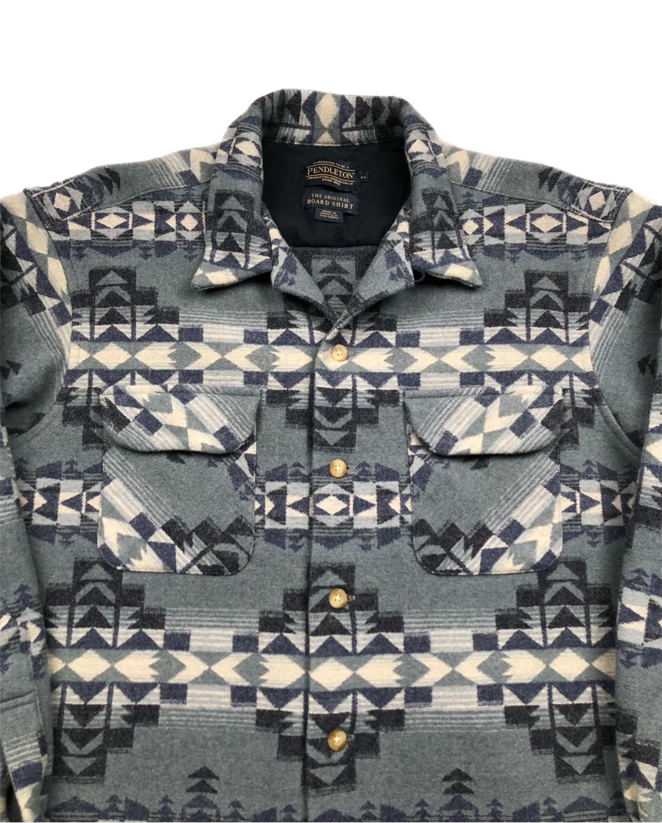 Vintage 90s Pendleton Aztec Wool Loop Collar Boar… - image 2