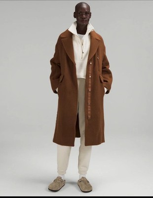 Size 8  Lululemon Wool Long Coat - Roasted Brown MSRP $498 Quilted Lined