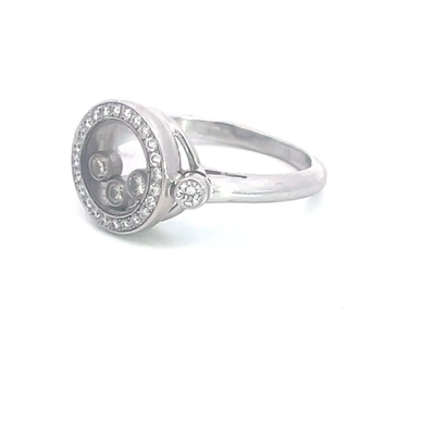 Chopard ホワイトゴールドリング　ハッピーダイアモンド Chopard Happy Diamond Ring 18k White Gold Floating Style Round Box