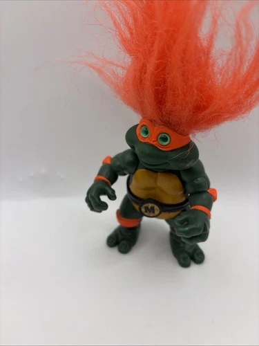 Vintage 1993 TMNT Michelangelo Troll Figure Teenage Mutant Ninja Turtles