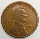 1918 S Lincoln Wheat Cent VF Planchet Flaw REV Copper Penny Type Coin Mint Error