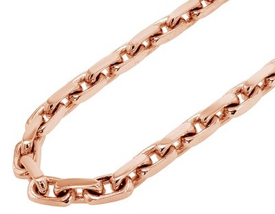 Echte massive Kabel Hermes Gliederkette Halskette 8 mm 10 K oder 14 K Rotgold 18-26 Zoll