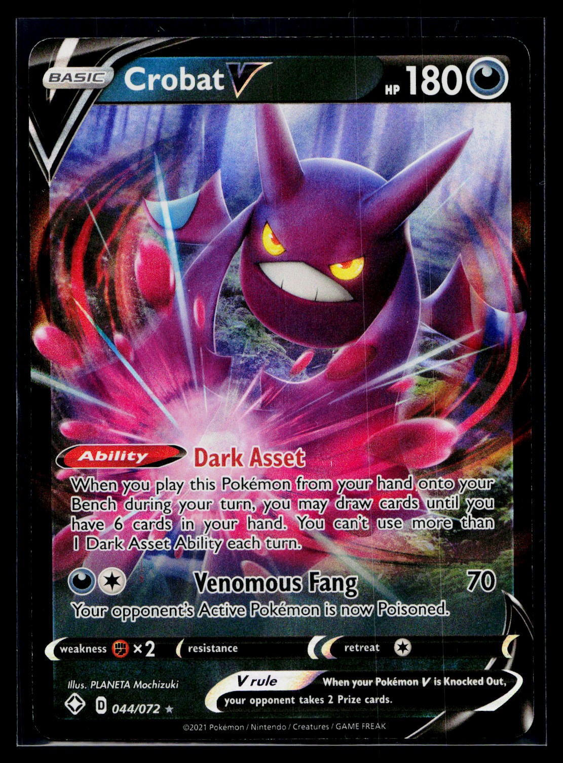 🎴Crobat V #044/072 Shining Fates Ultra Rare Near Mint +