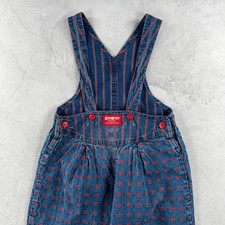 Vintage 80s OshKosh B'gosh Dungarees Kids 5 Years Denim Floral USA Made Overalls