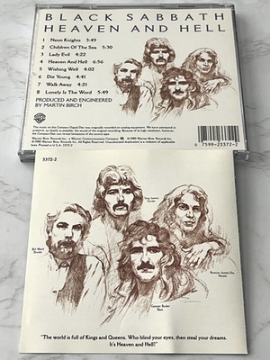 Black Sabbath Heaven And Hell CD EARLY PRESS! Warner 3372-2 Ozzy