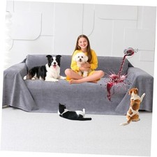 100 Double-Sided Waterproof Dog Sofa Cover - Large Sofa 150"X71" Dark Gray