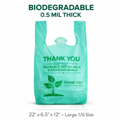 #ad Bags 1 6 Large 22 x 6.5 x 12 Biodegradable T Shirt Plastic Grocery Shopping Bags $43.08