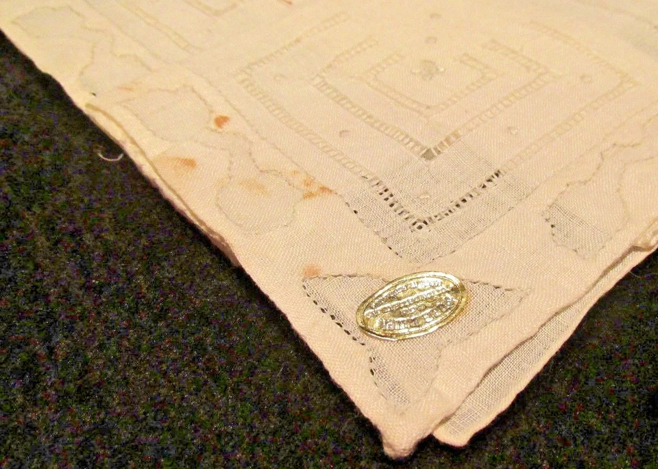 Vintage Semi Sheer White  Handkerchief 11-1/4 x 11-1/5 - Image 2 of 3