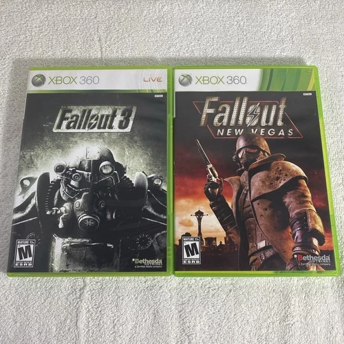 Fallout: New Vegas & 3 (Microsoft Xbox 360, 2010) W/ Manual Game Lot Set Bundle