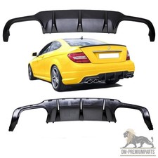 Mercedes W204 C204 Schwarz Matt Diffusor Stoßstange Hinten + Zubehör für C63 AMG Mercedes W204 C204 Schwarz Matt Diffusor Stoßstange Hinten + Zubehör für C63 AMG