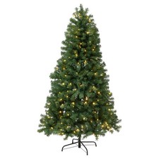 6ft Prelit Christmas Tree Artificial Xmas Tree with 250 Warm White LED Lights