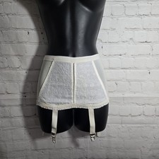 Vtg USA 60s Open Bottom 4 Garter Girdle sz M Embroidere panel Lot of 3 L5