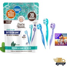 Travel-Friendly Mini Toothbrush with Extra-Soft Bristles - No Rinsing, 70 Ct