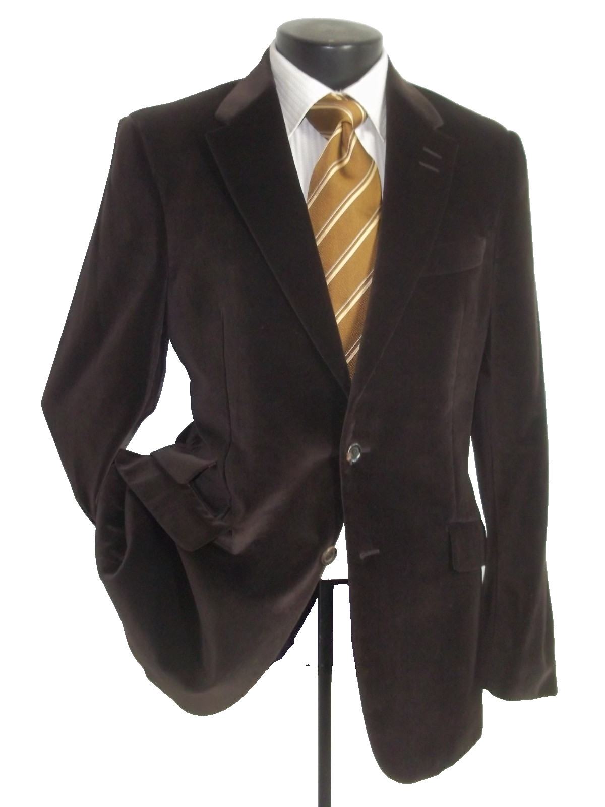 ( Paul Smith solid brown 2button side vents cotto… - image 2