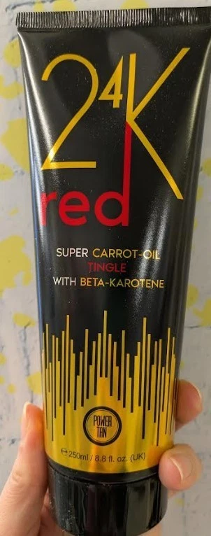 Power Tan 24K Super Carrot-Oil Red Tingle Sunbed Tanning Cream 250ml