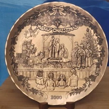 2000 Wendell August Forge “Christmas Pageant” Christmas Bronze Plate 8" Ltd Ed