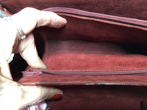 Handtasche/abnehmbarer Riemen, Aalhaut, rötlich orange gefärbt 9”x7”, nie benutzt - Bild 5 von 7