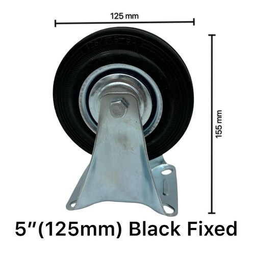 4X 5” Heavy Duty Caster Wheels 800KG Brake Swivel Fixed Furniture Trolley Set - Picture 9 of 14