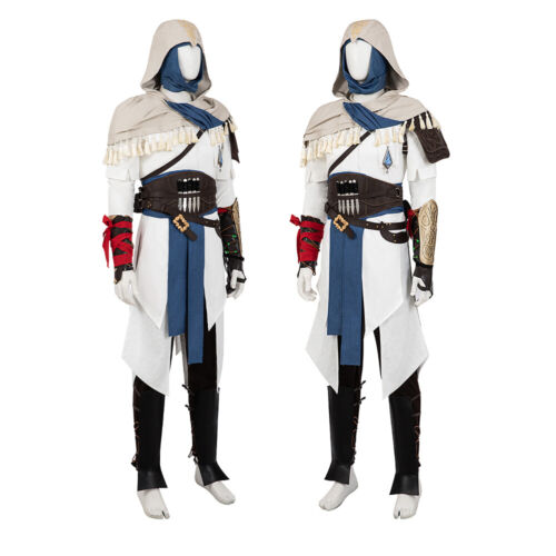 Costume Gioco Base Cosplay Costume Cappello Battaglia Assassino Scialle Halloween - Foto 2 di 26