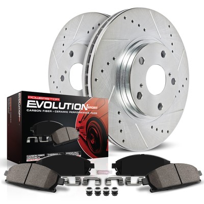 K694 Powerstop 2-Wheel Set Brake Disc and Pad Kits Front for Civic Coupe Fit
