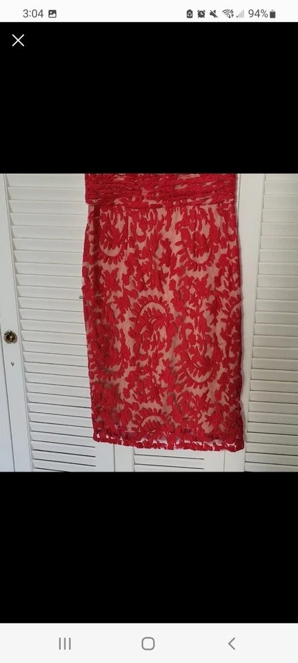 Vestido ajustado de cóctel de encaje Adrianna Papell talla 2 Foto 4 de 4