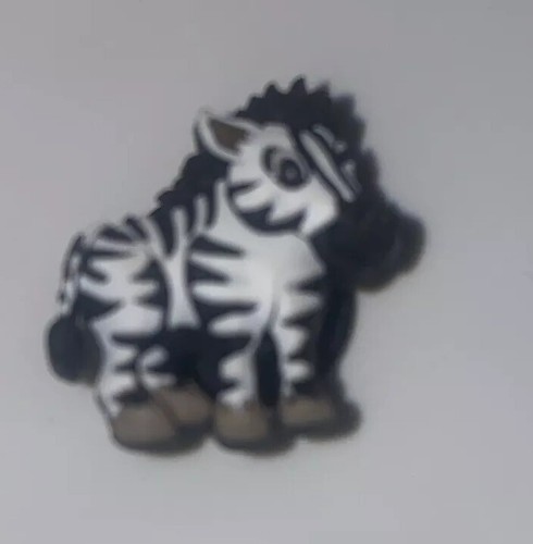 Vintage JIBBITZ Zebra Croc Shoe Charm White Black 2006 Africa Safari Zoo Animal - Picture 2 of 4