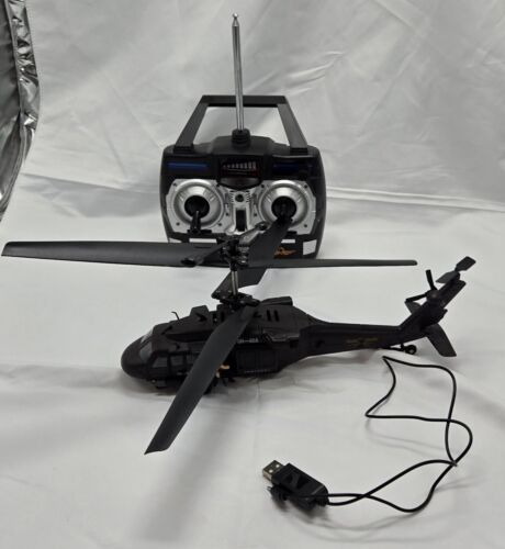 PROTOCOL BIG BLACK HAWK RC HELICOPTER FLYING GYRO 3 CHANNEL LED RARE Working - Bild 2 von 13