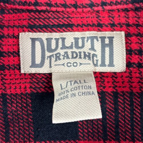 Duluth Trading Hemd Herren L Tall Flanell rot kariert Knopf lang SLV Western verwaschen - Bild 3 von 12