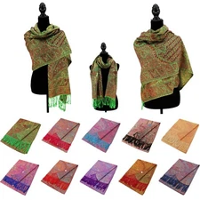 New Paisley Sparkling Metallic Pashmina Shawl Wrap Scarf Evening Party Event