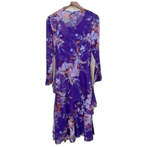LOT Pyramide Collection LOT Petite ROBE MAXI 6/8 Niveaux + Veste Violet Mousseline - Photo 4/13