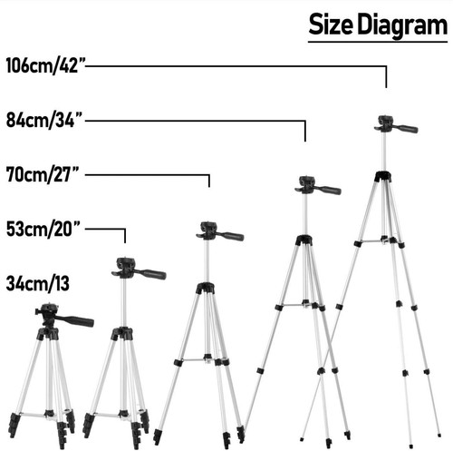 Universal Aluminum Tripod Stand & Phone Holder Bracket For Canon Nikon Camera - Picture 3 of 12