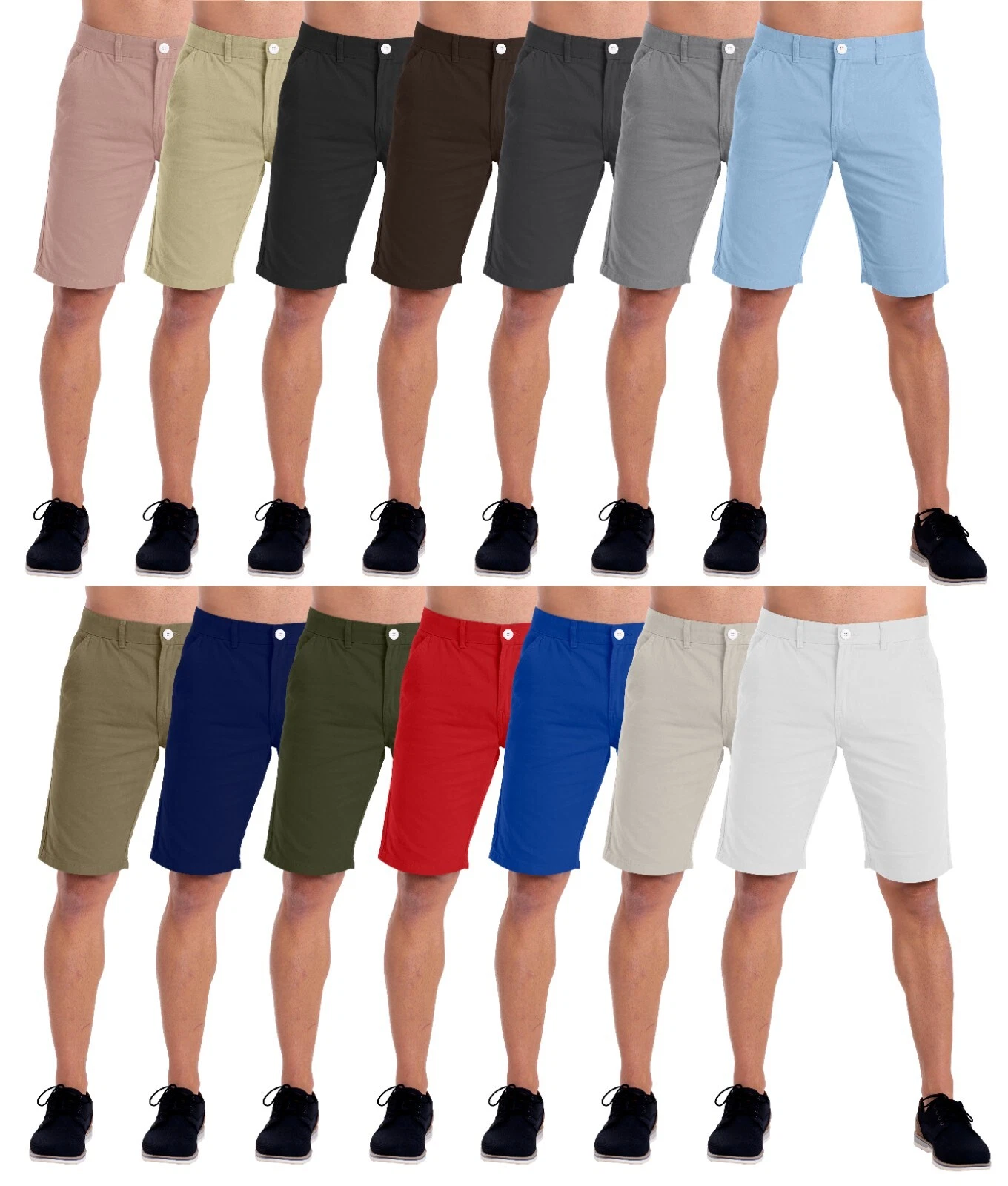 westAce Mens Chino Shorts Classic Cotton Summer Work Wear Slim Fit Shorts Pants