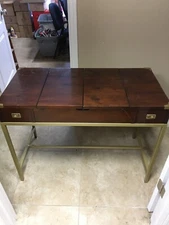 1962 LANE 6900 Wood  Backgammon Table  with Drawers & metal legs 42" x 20" top