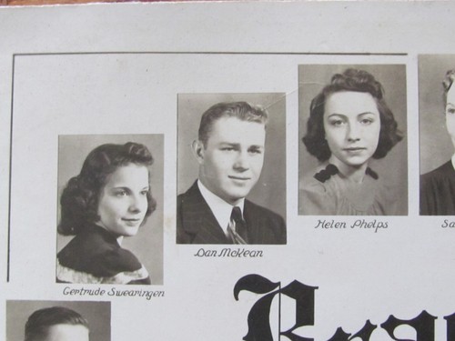 1941 BRADFORD ILLINOIS TOWNSHIP CLASSE SCUOLA SUPERIORE FOTO CARTOLINA - Foto 2 di 7