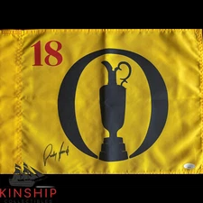 Padraig Harrington signed British Open Undated Flag JSA COA Golf Auto G154