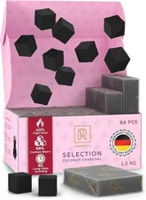 M. ROSENFELD Natural Premium Quality Coconut Hookah Charcoal Cubes - 84 pcs
