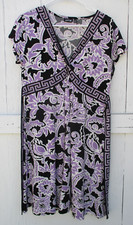 APT 9 Women Size PL V Neck Sht Sleeve Twisted At Waist A Line Rare Lilac Dress