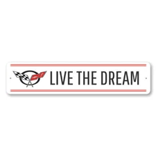 Live the Dream Chevy Sign Race Team Personalized Man Cave Garage Metal Decor