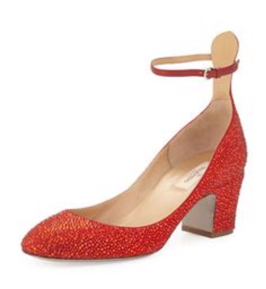 Valentino Garavani Swarovski Crystal Strass Ruby Red Tan-Go Valentino Garavani Swarovski Crystal Strass Ruby Red Tan-Go