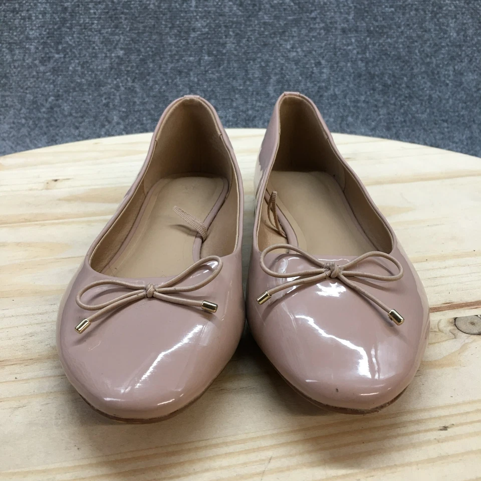 H&M Shoes Womens 38 Slip On Ballet Flats Pink Patent Leather Comfort Slip On - Image 3 of 4