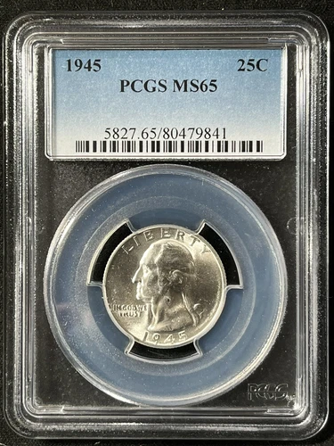 1945  25C Washington Quarter Dollar PCGS MS65   80479841