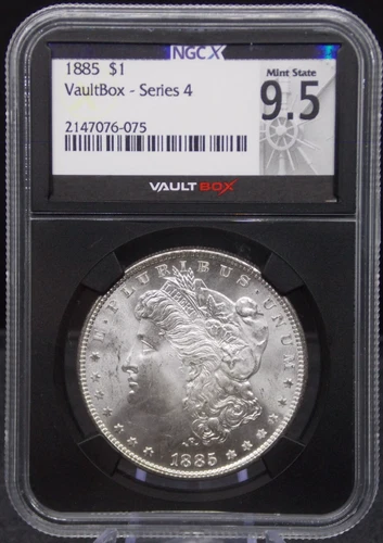U.S. 1885 P MORGAN DOLLAR $1 NGC VAULTBOX 9.5 MS65 SERIES 4 GEM BU UNC A2 A224