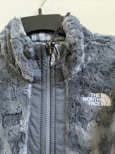 New The North Face Big Girls Printed Reversible Moosbud Swirl Jacket Gray L - Picture 6 of 6