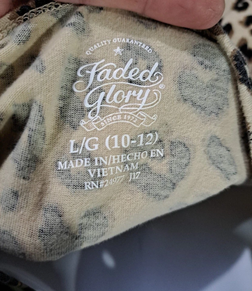 Vestido de mezclilla/estampado de guepardo con gloria descolorido para niñas talla grande (10/12) Foto 4 de 4