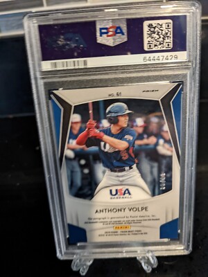 2019 Panini Anthony Volpe auto 直筆サイン　シリ 2019 Panini USA Autograph Stars & Stripes ANTHONY VOLPE