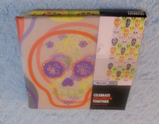 Halloween Colorful Skulls Vinyl Shower Curtain 70"x70" Kohls 29.99 NEW